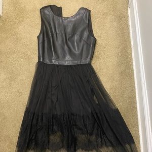 Faux Leather Top With Lace Bottom
